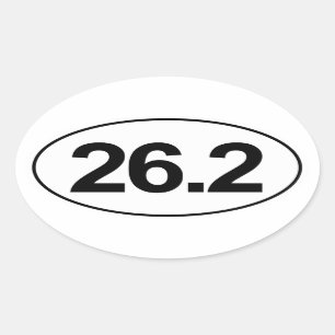 Marathon 26,2 Miles Oval Sticker (weiß)