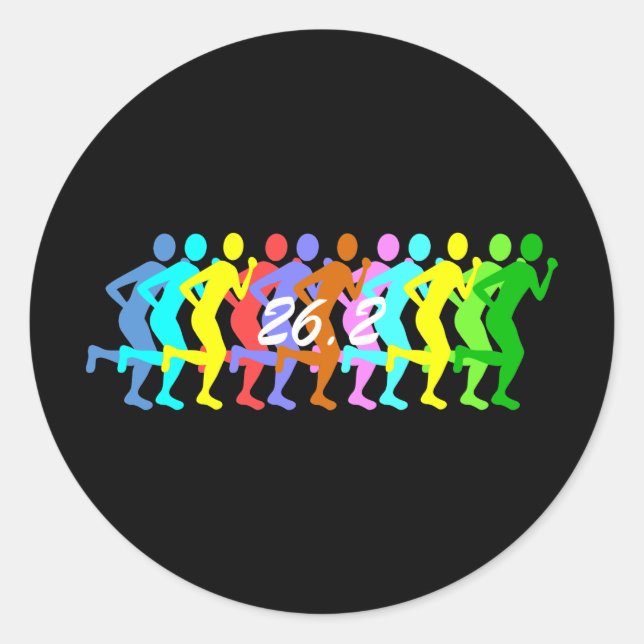 Marathon 26,2 runder aufkleber (Vorderseite)