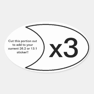 Marathon-Aufkleber x3 Ovaler Aufkleber