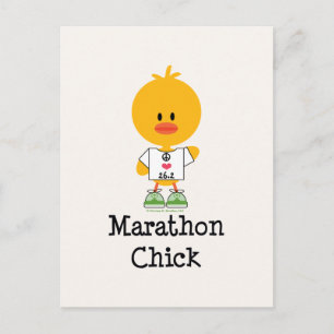 Marathon Chick Peace Liebe 26.2 Postcard Postkarte