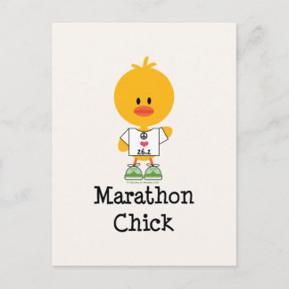 Marathon Chick Peace Liebe 26.2 Postcard Postkarte