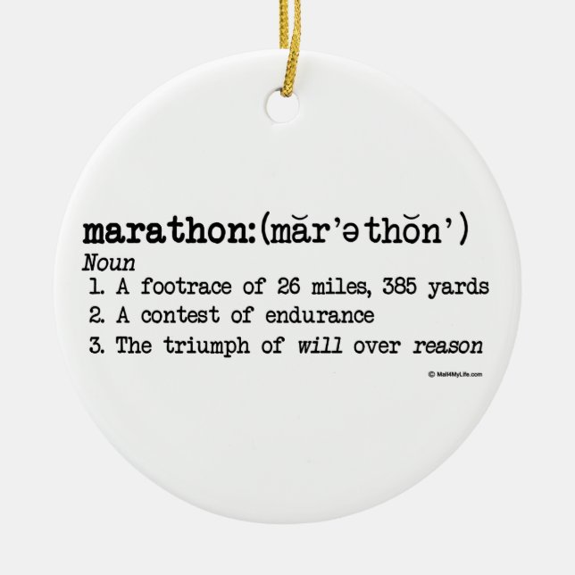 Marathon-Definition Keramik Ornament (Vorne)
