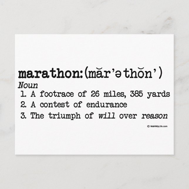 Marathon Defnition Postkarte (Vorderseite)