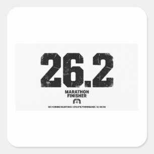Marathon-Finisher 26,2 Meilen Running-Geschenk  Quadratischer Aufkleber