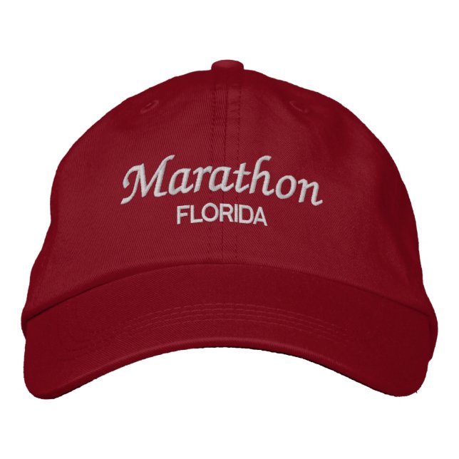 Marathon Florida bestickt Baseballhut Bestickte Baseballkappe (Vorderseite)