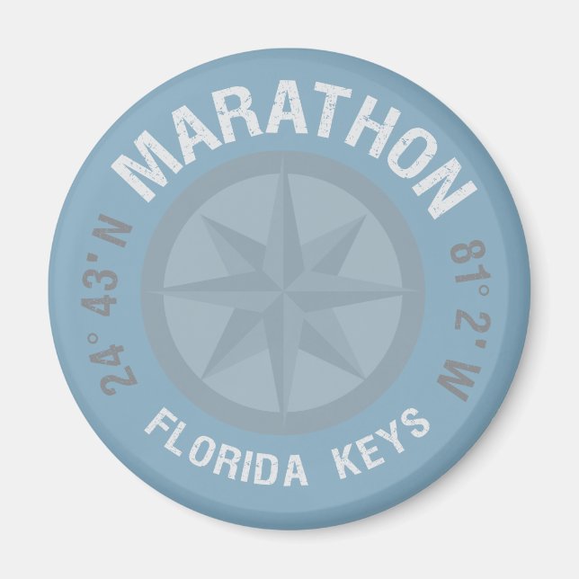 Marathon Florida Keys Nautical Latitude Longitude Magnet (Vorne)