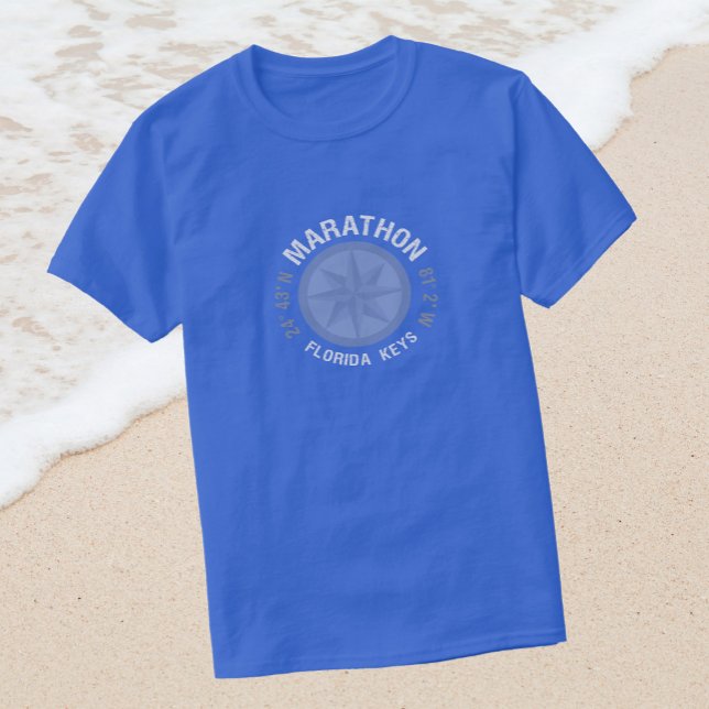 Marathon Florida Keys nautischer Breitengrad Länge T-Shirt (Von Creator hochgeladen)