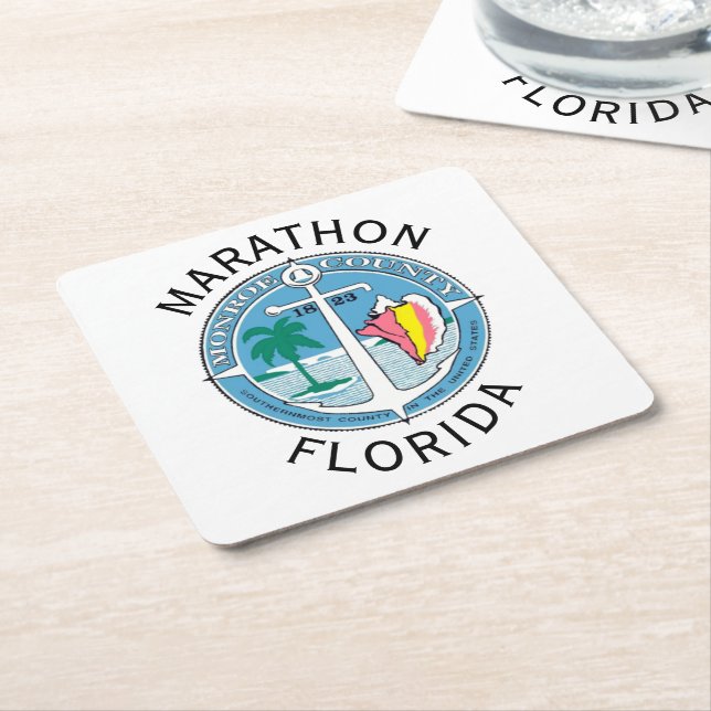 Marathon - Florida Keys Rechteckiger Pappuntersetzer (angewinkelt)