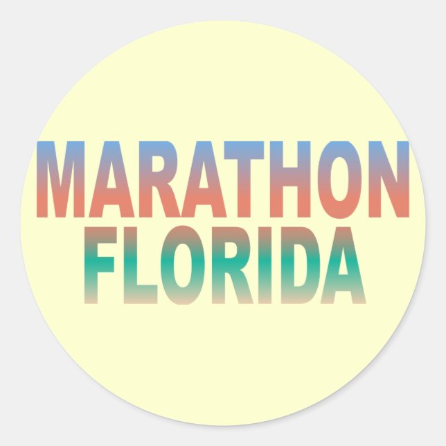 Marathon Florida Keys Runder Aufkleber (Vorderseite)