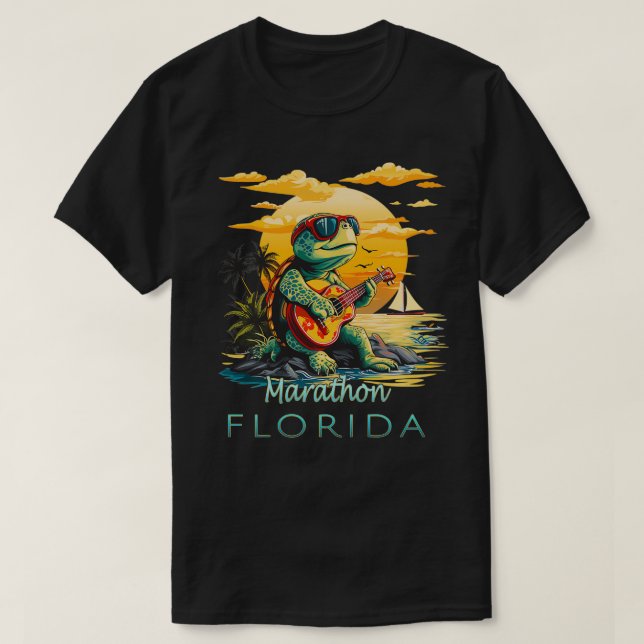 Marathon Florida Keys Vacation Turtle T-Shirt (Design vorne)