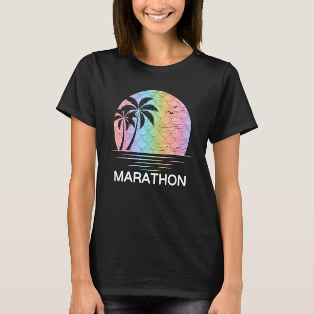 Marathon Florida Mermaid Vacation Beach Island Fam T-Shirt (Vorderseite)