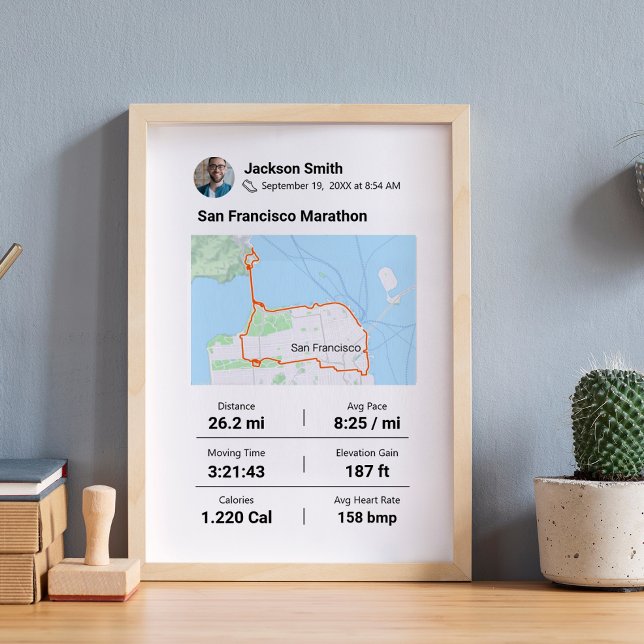 Marathon | Halbmarathon Custom Map Best Runner Poster (Von Creator hochgeladen)