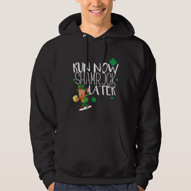 Marathon Lauf St Patricks Day Funny Race 5k Lauf Hoodie (Vorderseite)
