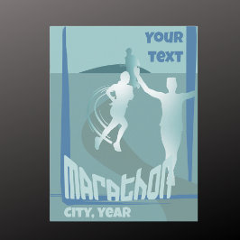 Marathon laufen Grüße memorabilia Postkarte