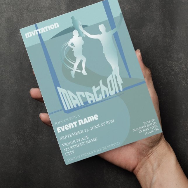 Marathon-Läufer-Event Feier Einladung (Von Creator hochgeladen)