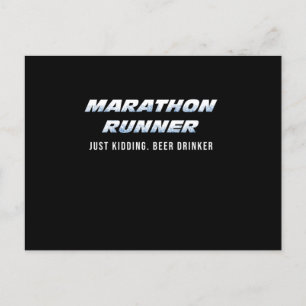 Marathon Lover Beer Drinker Alkohol Getränke Gesch Postkarte
