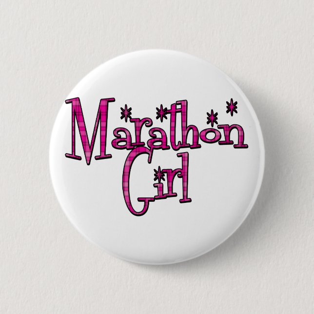 Marathon-Mädchen Button (Vorderseite)