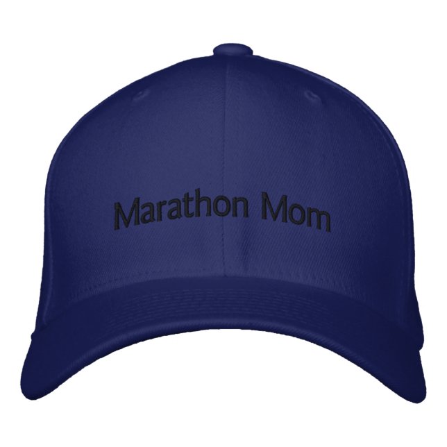 Marathon Mama Hat Bestickte Baseballkappe (Vorderseite)
