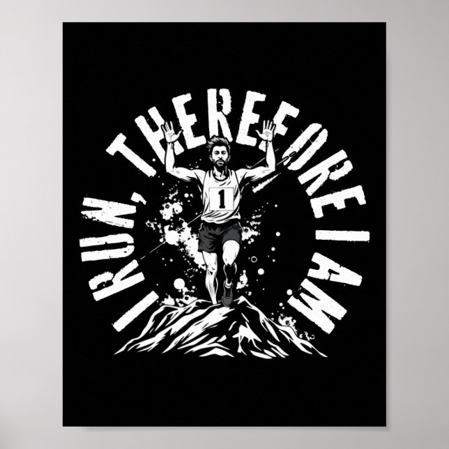 Marathon Marathonläufer Ich laufe deshalb bin S Poster (Vorne)
