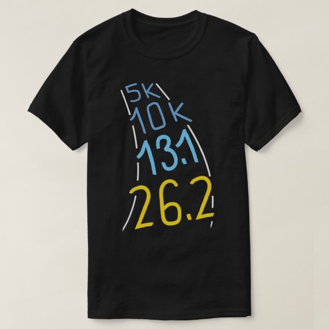 Marathon Runner Geschenk 5 k 10k 13,1 26,2 T-Shirt (Design vorne)