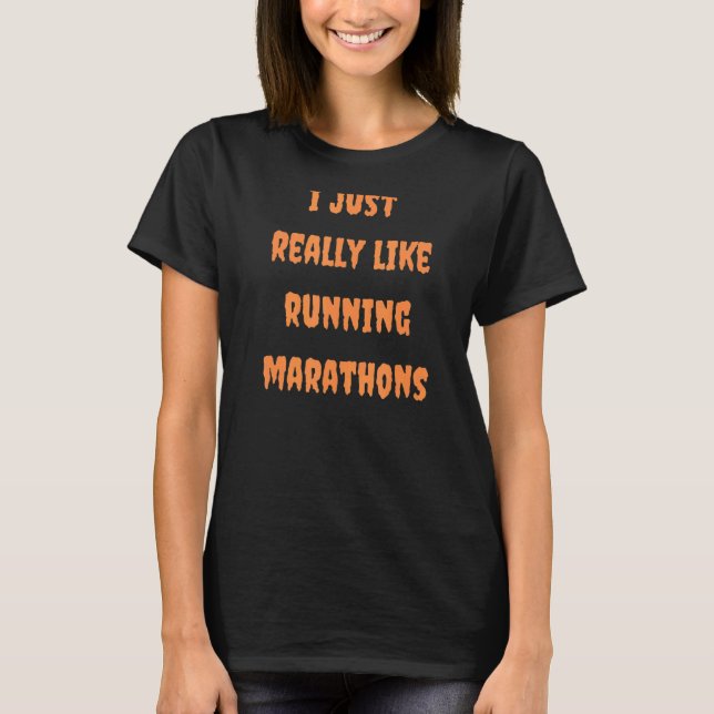 Marathon Runner Halloween Herbst Sp T-Shirt (Vorderseite)