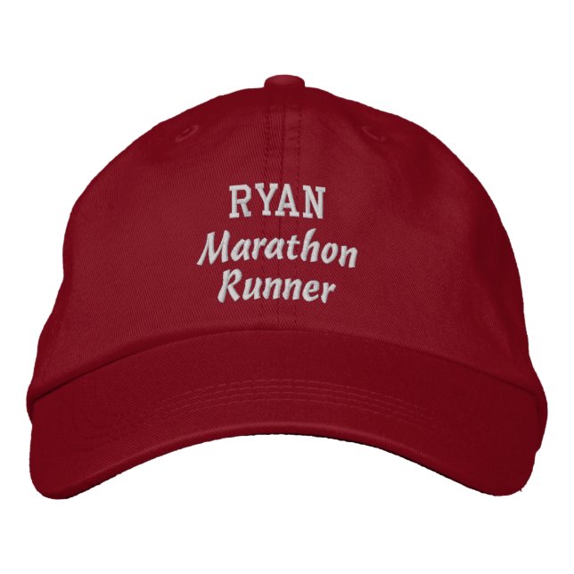 Marathon Runner Individuelle Name V15 Bestickte Kappe (Vorderseite)