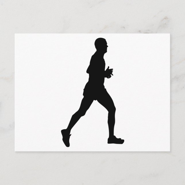 Marathon Runner Silhouette Postkarte (Vorderseite)