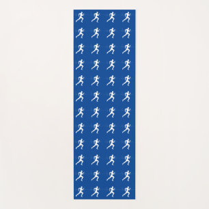 Marathon Runners & Heartbeat Line auf Blue Yogamatte