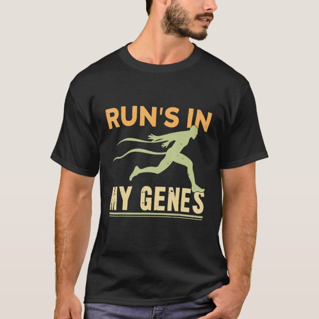 Marathon Runners Running Run's in my Genes T-Shirt (Vorderseite)