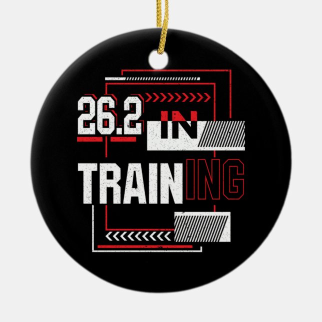 Marathon Running - 26.2 in Training Abstrakt Keramik Ornament (Vorne)