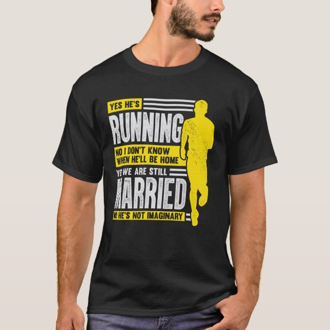 Marathon Running Runner's Ehefrau Geschenk T-Shirt (Vorderseite)