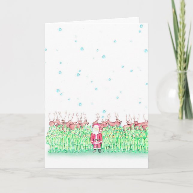 Marathon-Sankt-Weihnachtskarte für Läufer Feiertagskarte (Vorderseite)