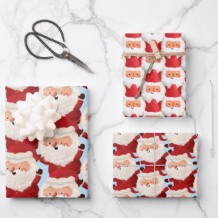 Marathon Santas Funny Active Sport Fett Weihnachte Geschenkpapier Set