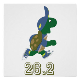 Marathon Turtle Runner in Blue Poster