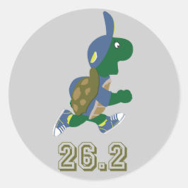Marathon Turtle Runner in Blue Runder Aufkleber
