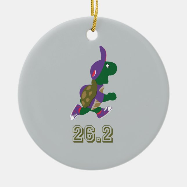 Marathon Turtle Runner in Lila Keramik Ornament (Vorne)