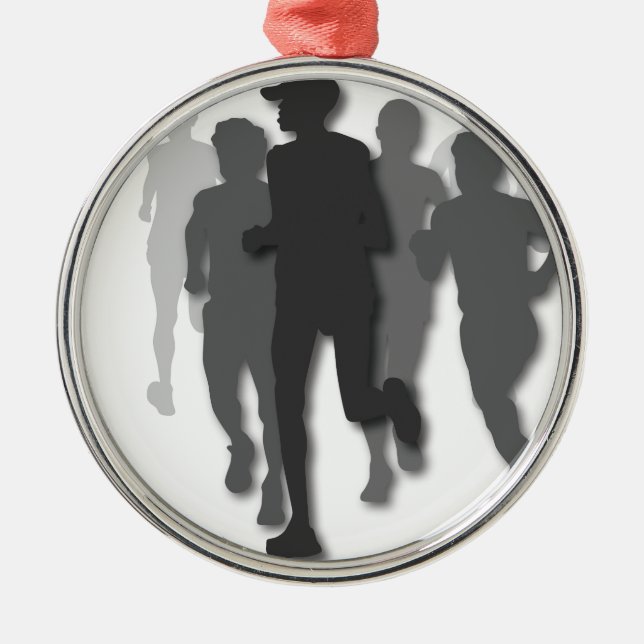 Marathonläufer Ornament Aus Metall (Vorne)