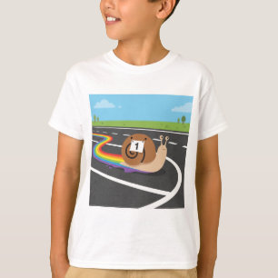 Marathonläufer Schnecke Süße Regenbogenstrecke T-Shirt