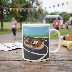 Marathonläufer Schnecke Süßer Regenbogenpfad Kaffeetasse