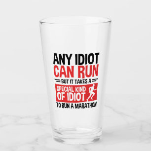 Marathonläuferin jeder Idiot kann laufen Glas