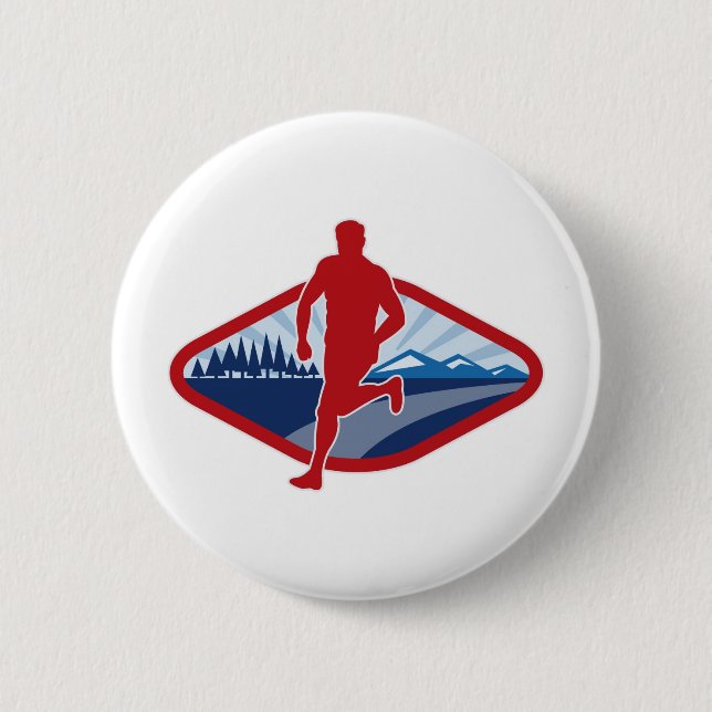 Marathonquerland-Straßenläufer-Rüttler-Fitness Button (Vorderseite)