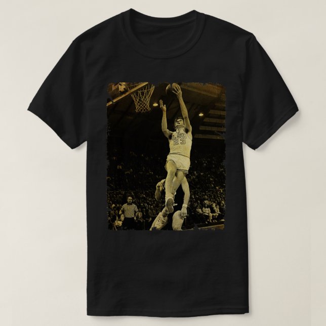 Maravich Vintage Bauweise von Basketball 1 T-Shirt (Design vorne)