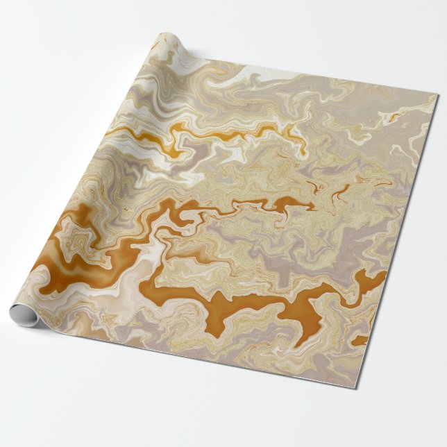 Marbeliertes Gold Geschenkpapier (Ungerollt)