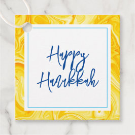 Marbelized Paint Art HAPPY HANUKKAH Holiday Geschenkanhänger