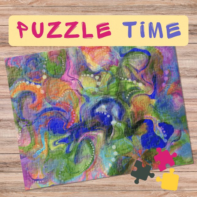 Marbella Art Mai blau grün orange - schwierig Puzzle (Von Creator hochgeladen)