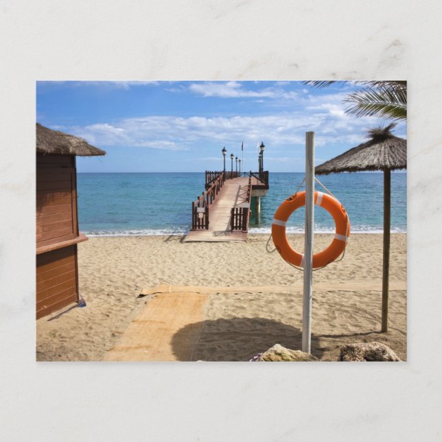 Marbella Beach in Spanien Postkarte (Vorderseite)
