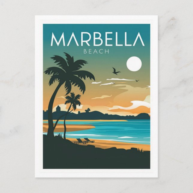 Marbella Beach Postkarte (Vorderseite)
