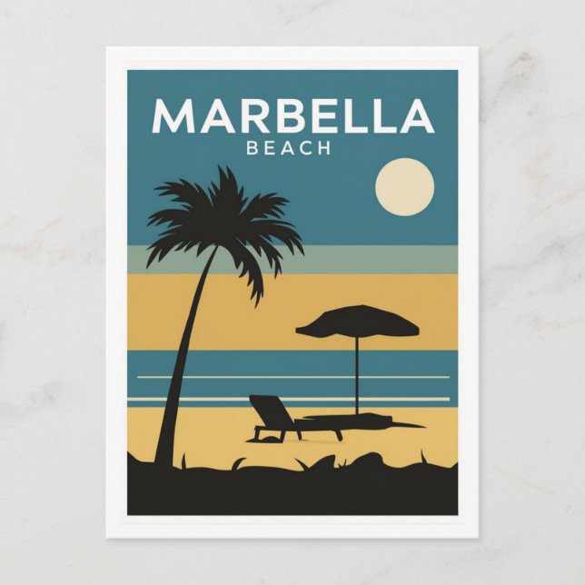 Marbella Beach Spanien Postkarte (Vorderseite)