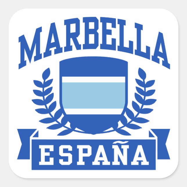 Marbella Espana Quadratischer Aufkleber (Vorderseite)