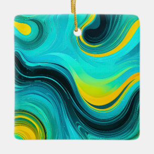 "Marbella" Gelbe Wirbel Waves Keramikornament